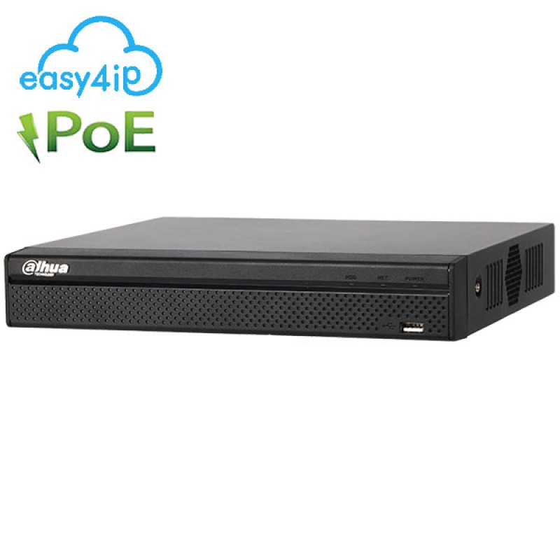 NVR 4CH H.265 DECODIFICACION 1CH@4K O 4CH@2MP AB ENTRADA 80MBPS 1 SATA 1 HDMI 4 PoE MAX. 50W