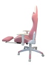 SILLA GAMER PROFESIONAL WAIFU BLANCA ROSADO DESCANSAPIES ERGONOMICA