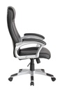 SILLA ERGONOMICA ALTA NEGRA CUERINA ALCOLCHONABLE BRAZOS FIJOS