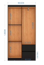 ARMARIO CLOSET LISBOA 4 PUERTAS NEGRO 183X98.5 MDP