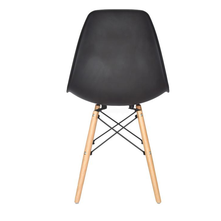 SILLA EAMES TRADICINAL CON PATAS DE MADERA - NEGRO