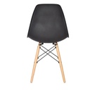 SILLA EAMES TRADICINAL CON PATAS DE MADERA - NEGRO
