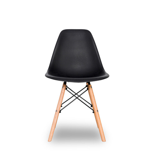 SILLA EAMES TRADICINAL CON PATAS DE MADERA - NEGRO