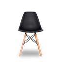 SILLA EAMES TRADICINAL CON PATAS DE MADERA - NEGRO