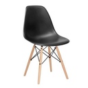 SILLA EAMES TRADICINAL CON PATAS DE MADERA - NEGRO
