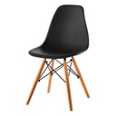 SILLA EAMES TRADICINAL CON PATAS DE MADERA - NEGRO