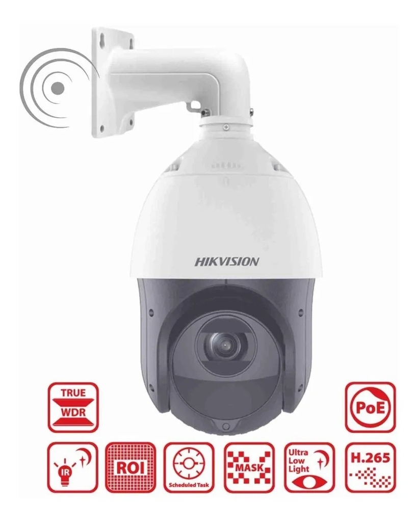 Domo PTZ TurboHD 2 Megapixel (1080P) / 25X Zoom / 100 mts IR EXIR / Exterior IP66 / WDR 120 dB / RS-485 / Ultra Baja Iluminación / Hikvision