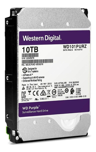 DISCO DURO DE 10TB TERAS WD WESTER PURPURA DVR 3 AÑOS