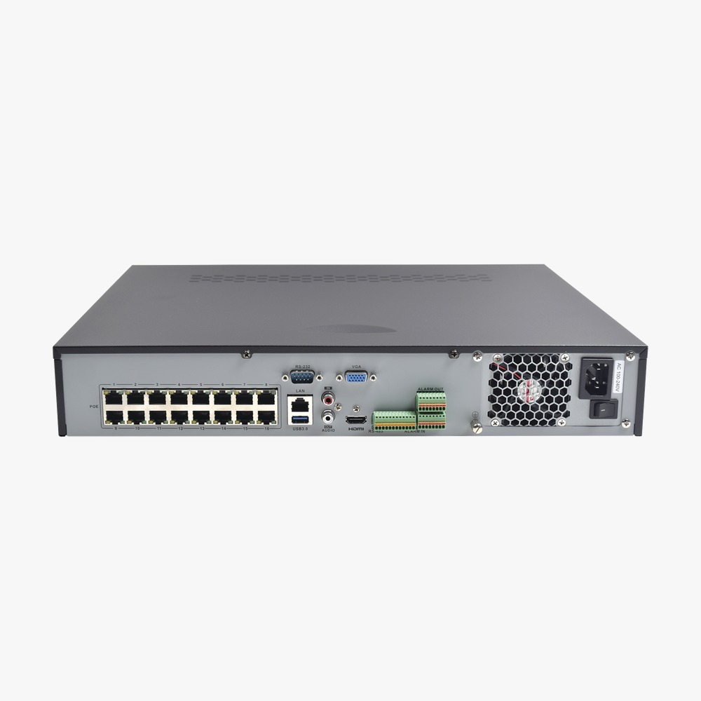 NVR 8 Megapixel (4K) / 32 canales IP / 16 Puertos PoE+ / Soporta Cámaras con AcuSense / 4 Bahías de Disco Duro / Switch PoE 300 mts / HDMI en 4K / Videoanaliticos