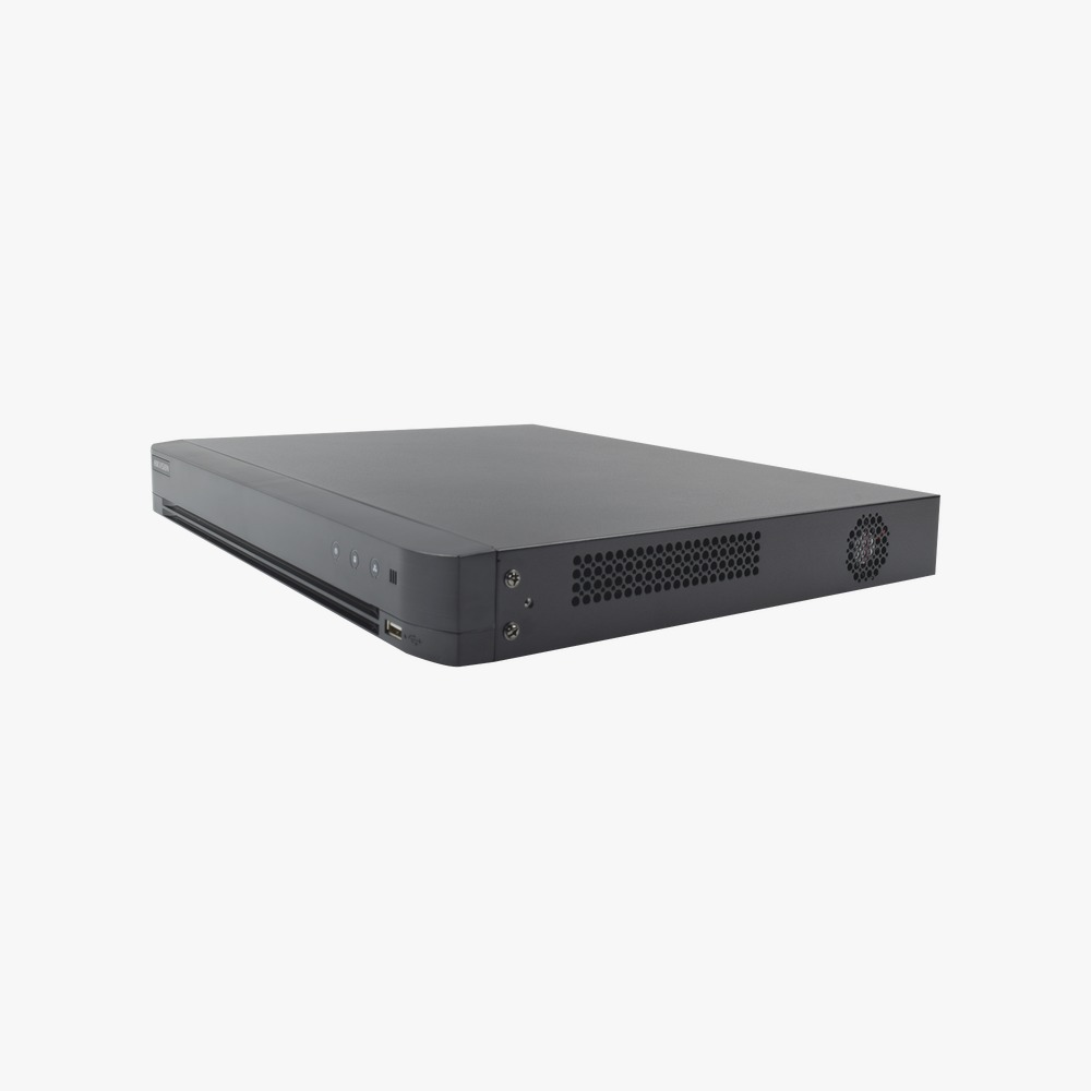 DVR 4 Megapixel  Hikvision / 32 Canales TURBOHD + 8 Canales IP / 2 Bahías de Disco Duro / 1 Canal de Audio / Video análisis