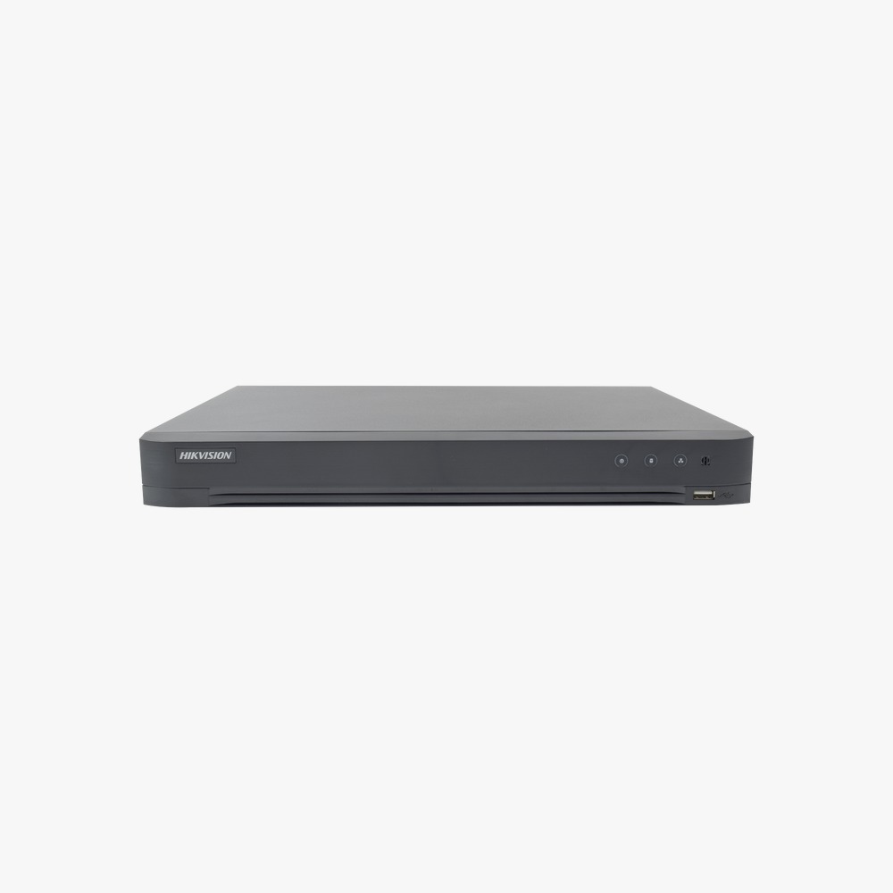 DVR 4 Megapixel  Hikvision / 32 Canales TURBOHD + 8 Canales IP / 2 Bahías de Disco Duro / 1 Canal de Audio / Video análisis