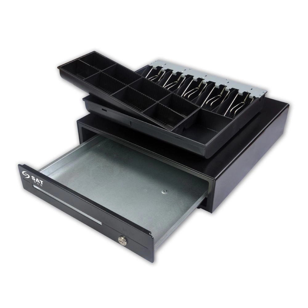 CAJON MONEDERO SAT 119X / 8 COMPARTIMEINTOS MONEDAS Y 5 BILLETES / NEGRO