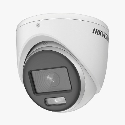 Domo TURBOHD 2 Megapixel (1080p) / Imagen a color VU 24/7 / Lente 2.8 mm / METAL / Luz Blanca 20 mts / Exterior IP67 / TVI-AHD-CVI-CVBS / dWDR / Hikvision