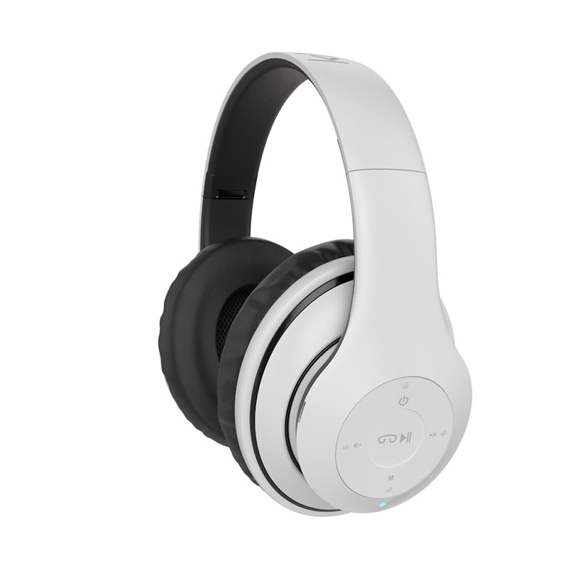 AUDIFONOS DIADEMAS COMPACTAS BLUETOOTH CONTRARUIDO PLEGABLE BLANCOS