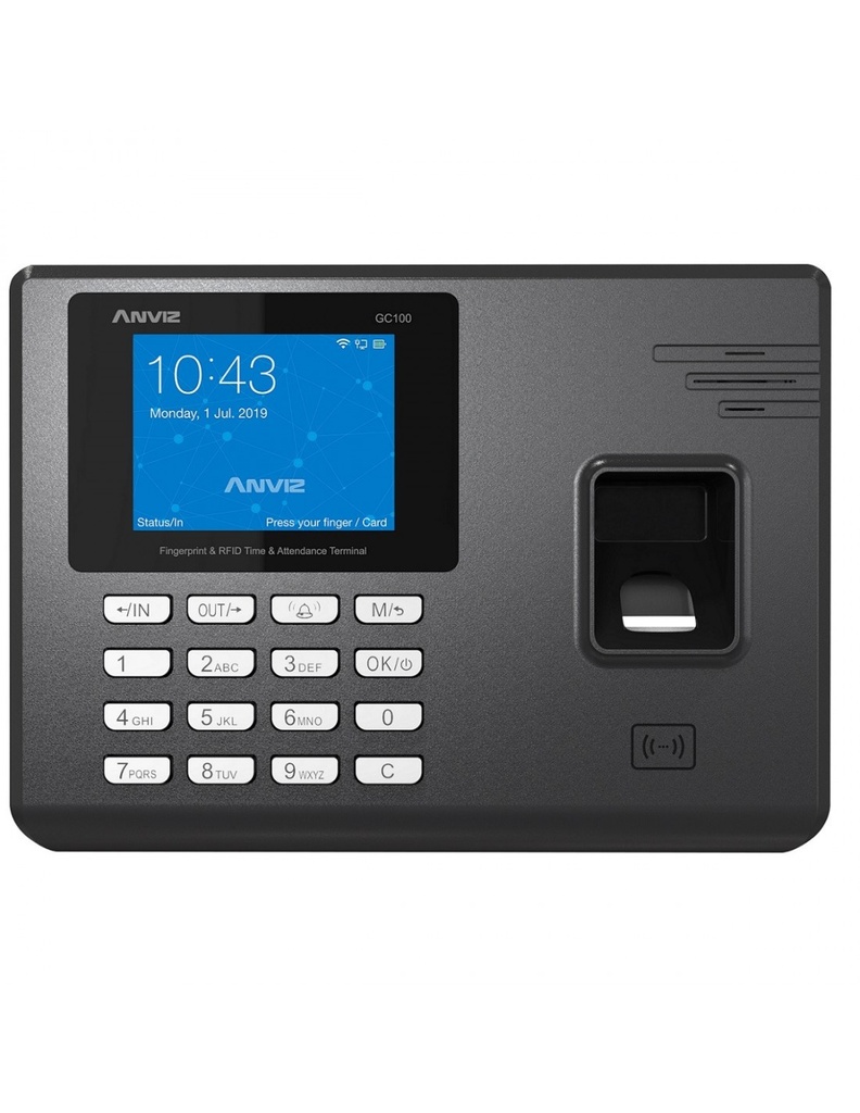 CONTROL DE ACCESO Y ASISTENCIA GC150 1000 HUELLAS SOFTWARE  ANVIZ TCP/IP LCD