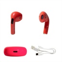 AUDIFONOS AIR POD BLUETOOTH RECARGABLES MANOS LIBRES ROJO