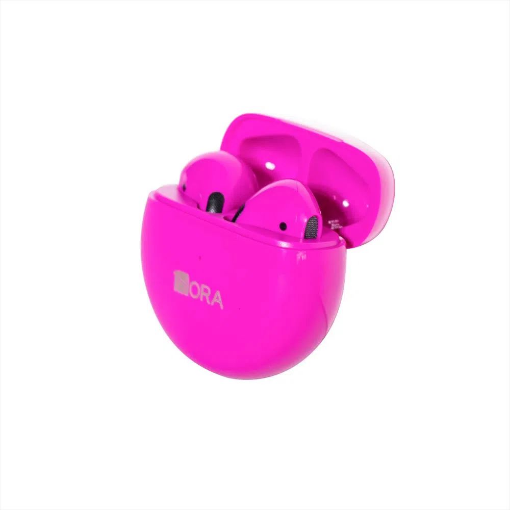 AUDIFONOS AIR POD BLUETOOTH RECARGABLES MANOS LIBRES FUCSIA