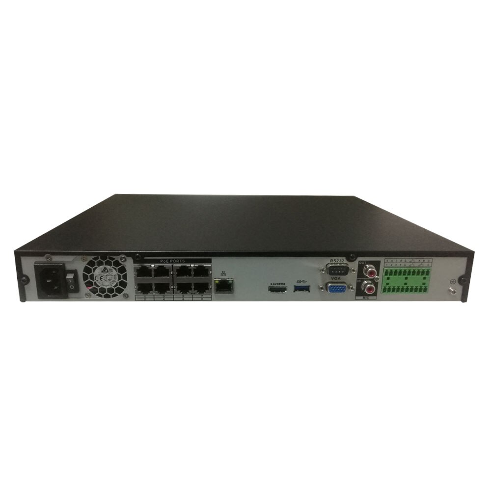 NVR 16CH H.265+ DECODIFICACION 4CH@4K O 16CH@2MP AB ENTRADA 320MBPS 2 SATA 1 HDMI 8 POE MAX 150W