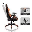 SILLA GAMER NARANJA INFINIX RECLINABLE CUERINA BRAZOS FIJOS