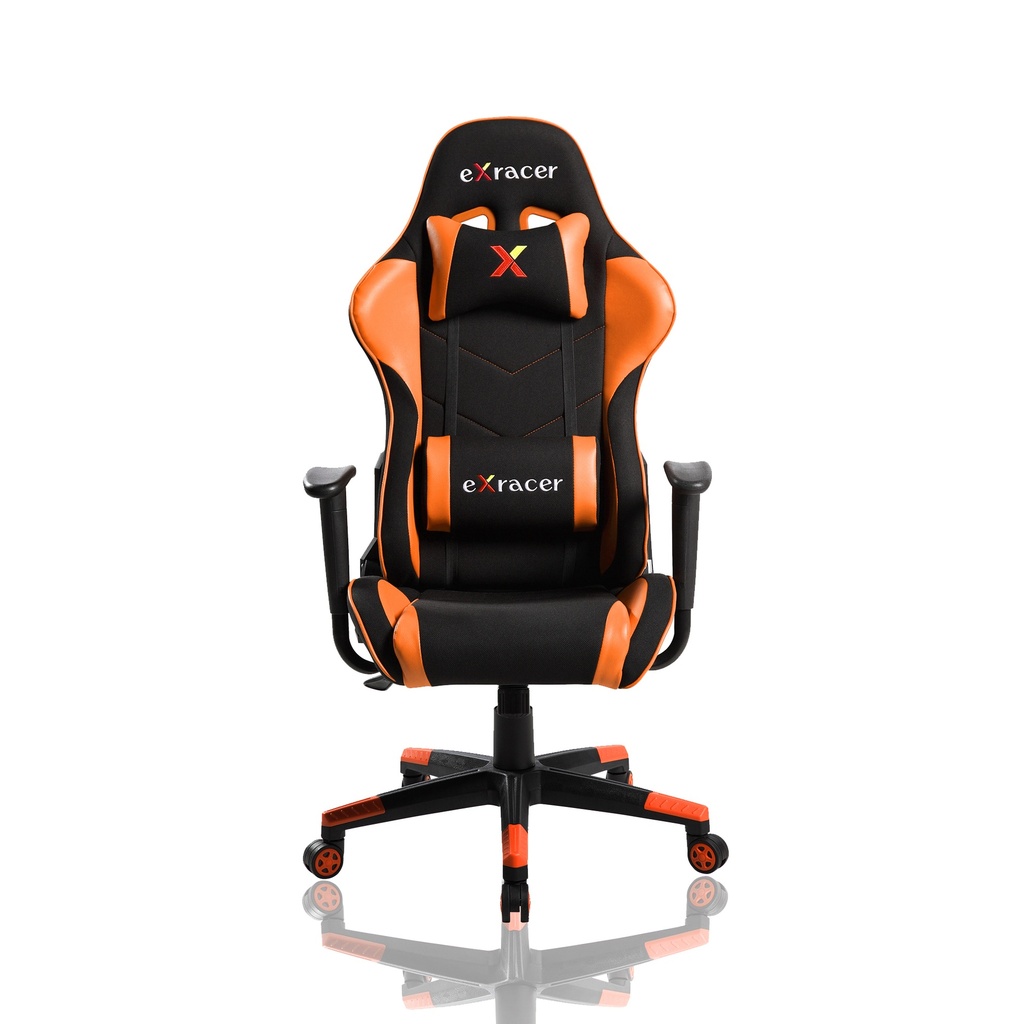 SILLA GAMER NARANJA INFINIX RECLINABLE CUERINA BRAZOS FIJOS