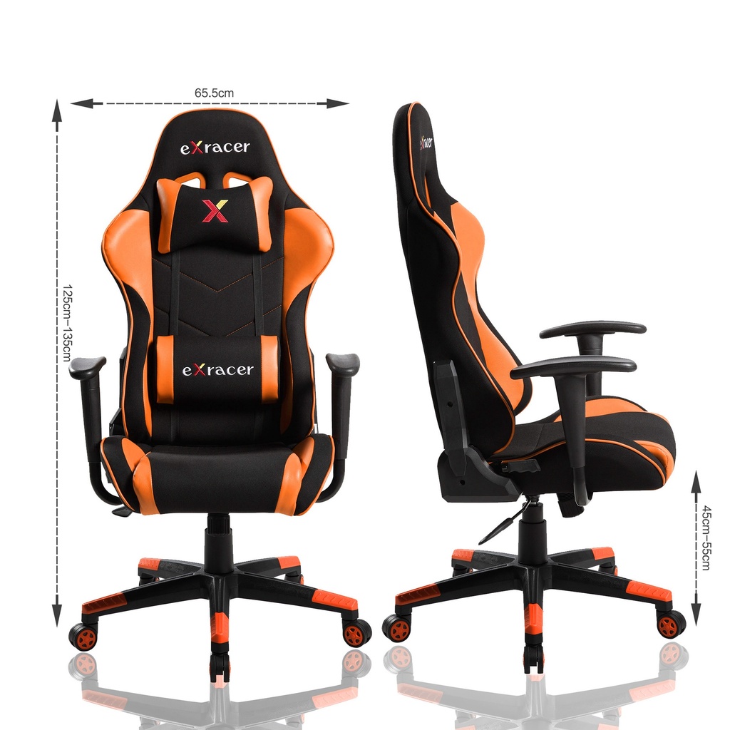 SILLA GAMER NARANJA INFINIX RECLINABLE CUERINA BRAZOS FIJOS