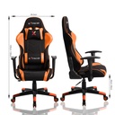 SILLA GAMER NARANJA INFINIX RECLINABLE CUERINA BRAZOS FIJOS