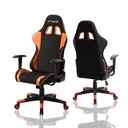 SILLA GAMER NARANJA INFINIX RECLINABLE CUERINA BRAZOS FIJOS