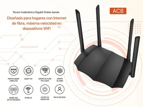 TENDA AC8. ROUTER AC1200 WIFI INTELIGENTE DE DOBLE BANDA