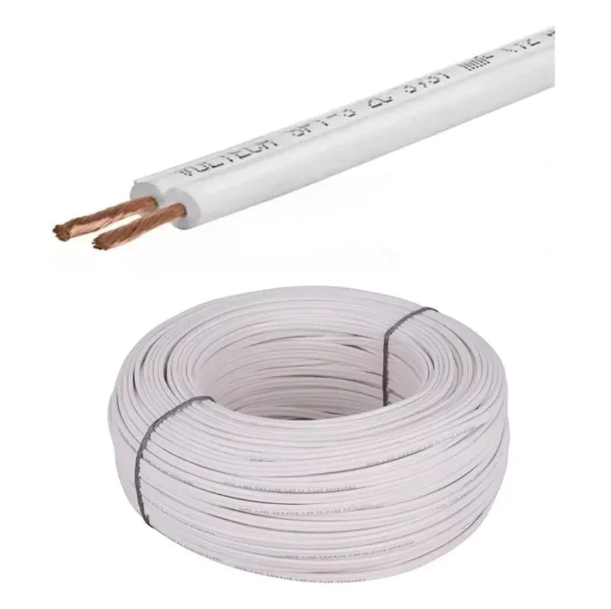 CABLE DUPLEX 2 X 12 BLANCO 100 METROS ALEACION