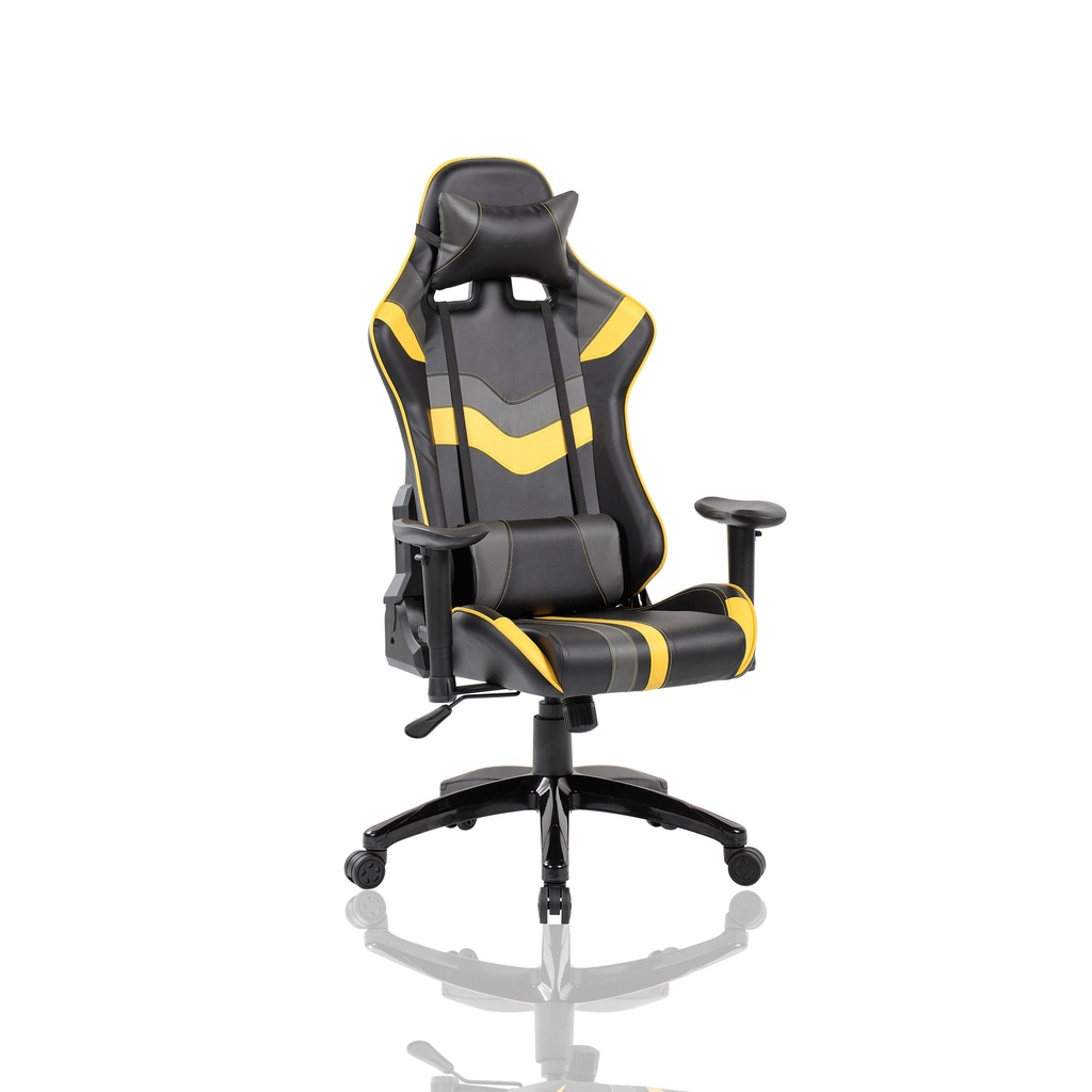 SILLA GAMER MORTAL AMARILLA GRIS NEGRO RECLINABLE