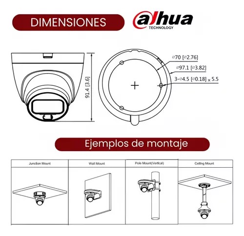 CAMARA 4 EN 1 FULLCOLOR 1080P TORRETA PLASTICA 2,8MM CON AUDIO LUZ BLANCA 20M IP67