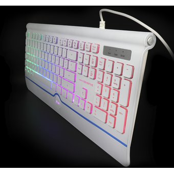 TECLADO MULTIMEDIA GAMER USB RGB WHITE SPACE JYR TMJR-025