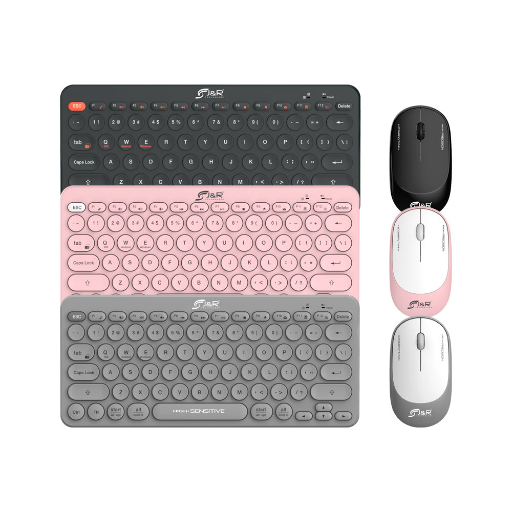 COMBO ROSADO TECLADO + MOUSE 3 BOTONES INALAMBRICO IDIOMA ESPAÑOL