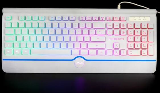 TECLADO MULTIMEDIA GAMER USB RGB WHITE SPACE JYR TMJR-025