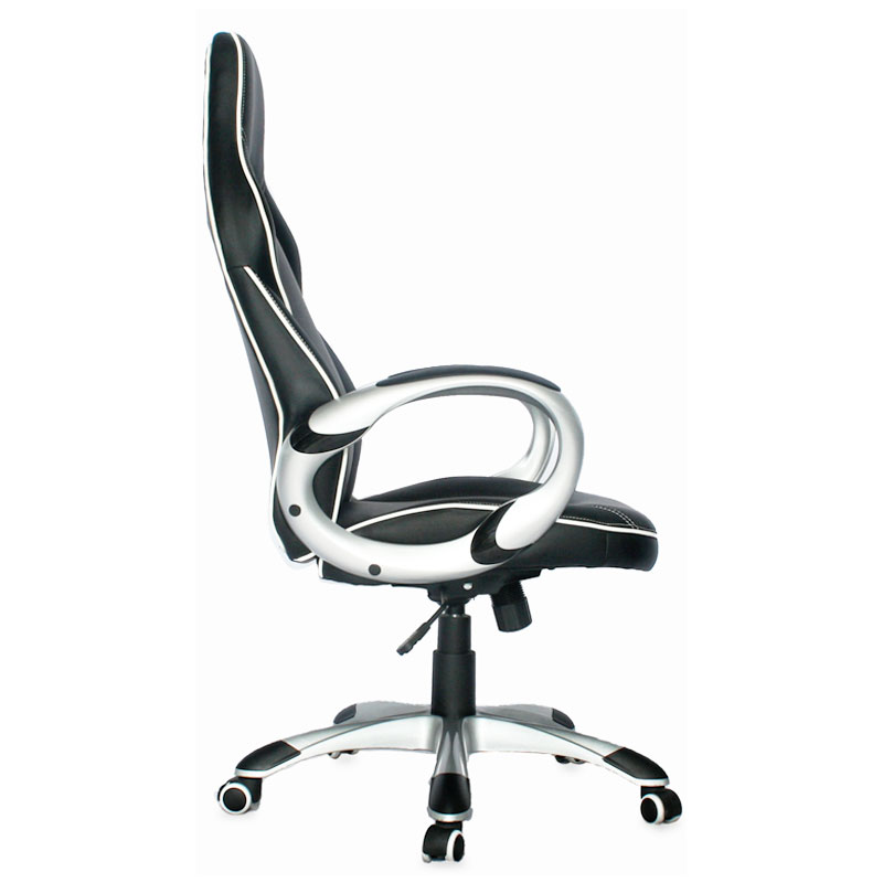 SILLA GAMER GERENCIAL MC LAREN AZUL BASE NYLON / ESPALDAR Y ASIENTO EN CUERO SINTETICO