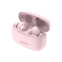 AUDIFONOS BLUETOOTH HAVIT TW967 AIRPODS RECARGABLES ROSADO