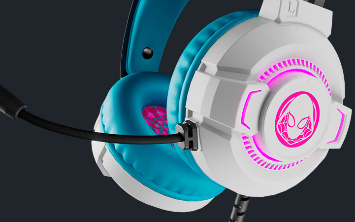 AUDIFONOS ESTEREO GAMER GHOST SPIDER 3.5MM RGB WAIFU CONTRARUIDO