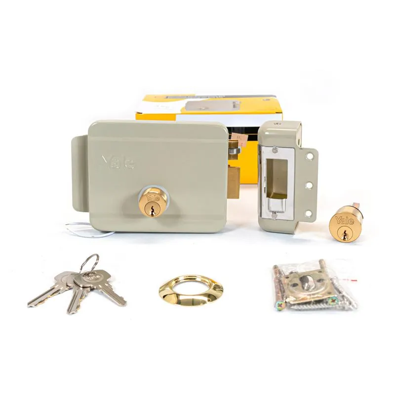 CERRADURA ELECTRICA 670 YALE METALICA DERECHA PESTILLO REVERSIBLEBEIGE