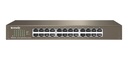 SWITCH ETHERNET 24 PUERTOS 10/100/1000 MBPS METAL PROTECCION 6KV PARA MONTAJE EN RACK 19"