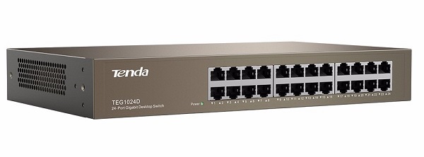 SWITCH ETHERNET 24 PUERTOS 10/100/1000 MBPS METAL PROTECCION 6KV PARA MONTAJE EN RACK 19"