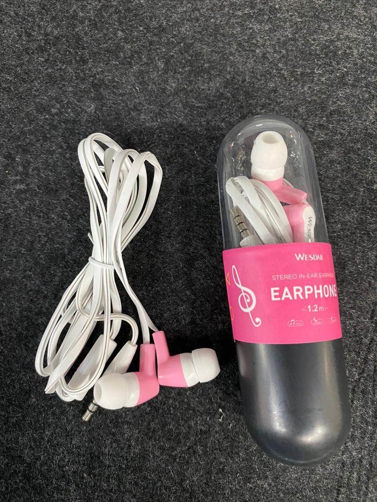 AUDIFONOS CABLEADOS WESDAR R21 3.5MM MANOS LIBRES COLORES SURTIDOS