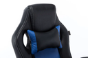 SILLA SENCILLA GAMER ERGONÓMICA AZUL CÓMODA EN CUERO SINTÉTICO Y BRAZOS FIJOS