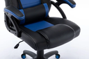 SILLA SENCILLA GAMER ERGONÓMICA AZUL CÓMODA EN CUERO SINTÉTICO Y BRAZOS FIJOS