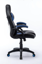 SILLA SENCILLA GAMER ERGONÓMICA AZUL CÓMODA EN CUERO SINTÉTICO Y BRAZOS FIJOS