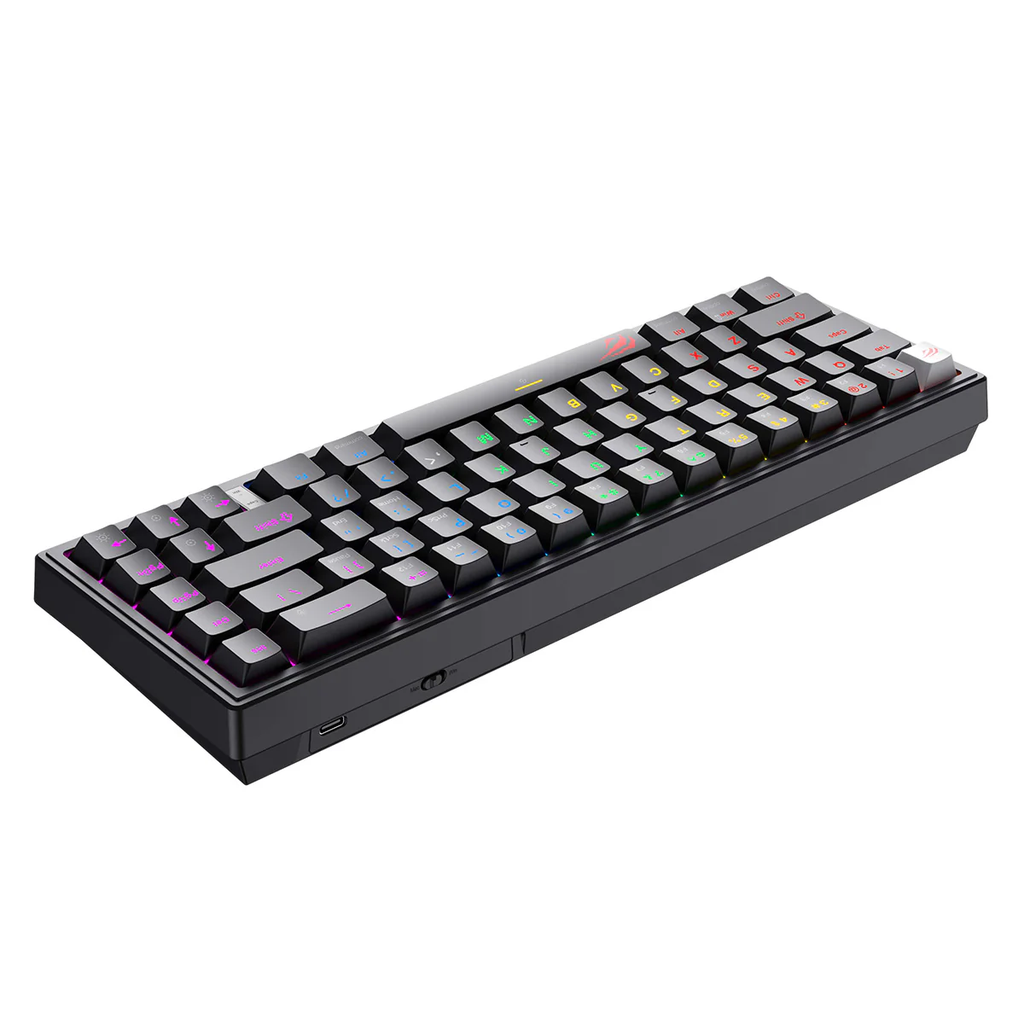 TECLADO MECANICO GAMER NEGRO COMPACTO TIPO C RGB 20 MODOS DE EFECTO USB