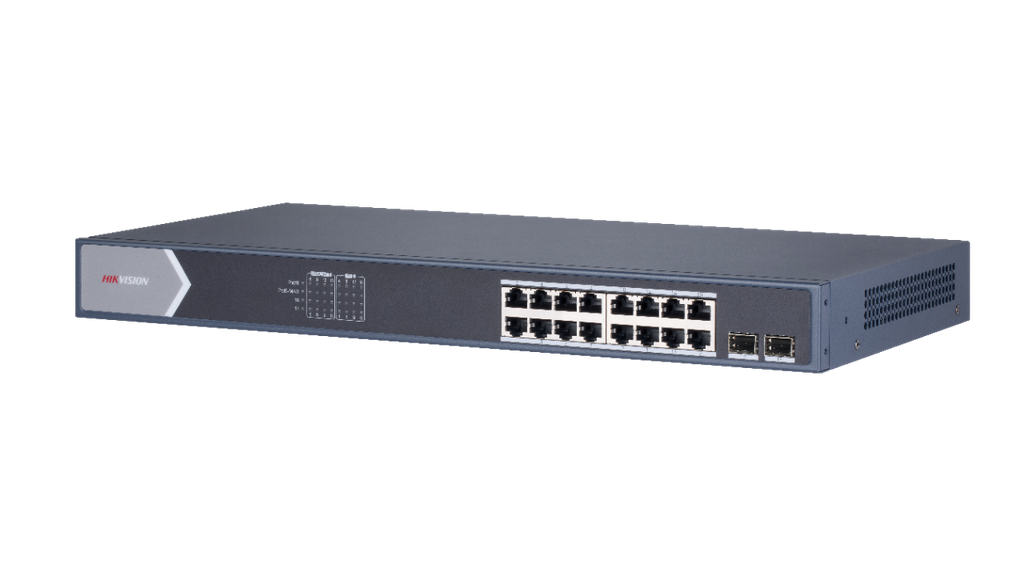 SWITCH DE 24 PUERTOS BASE 1000 GIGABYTE POE HIKVISION 2 PUERTOS SFP