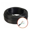 CABLE UTP CATEGORIA 6 100% COBRE CARRETE 100 METROS EXTERIOR NEGRO