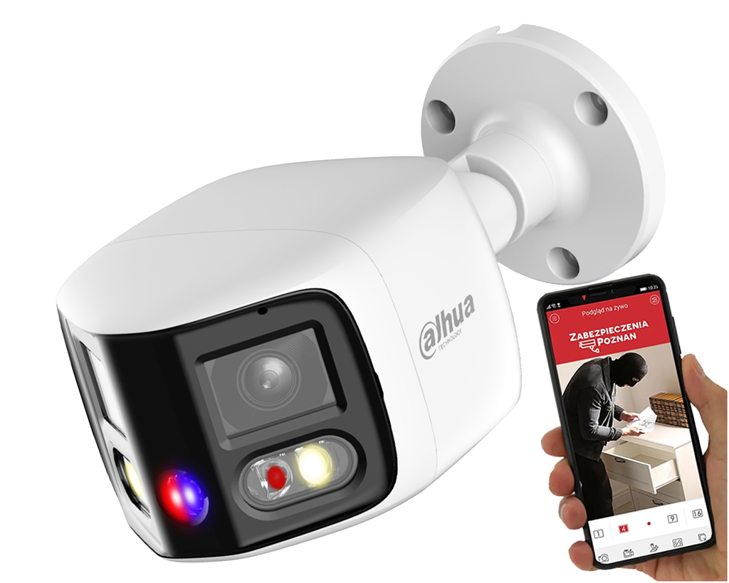 CAMARA DE SEGURIDAD IP BALA 8MP LENTE DUAL 2X4MP FULL COLOR DISUASIVA ALARMA 2.8M