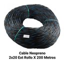CABLE NEOPRENO 2X20 100% COBRE TRENZADO NEGRO -BLANCO 200 METROS