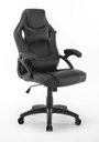 SILLA GAMER RAPTOR SENCILLA NEGRA CUERINA BASCULANTE BASE NYLON